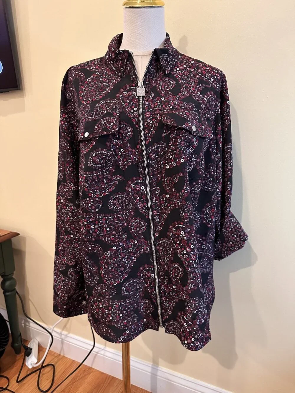 Women's Blouse, Michael Kors, Size OX, Zipper front.